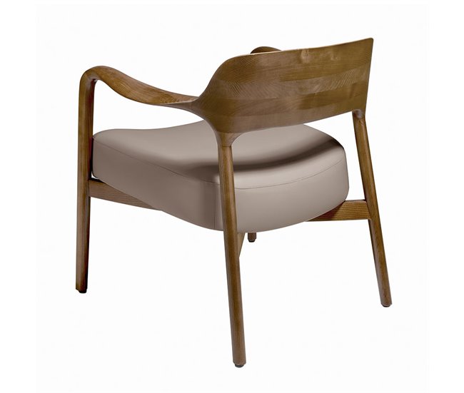 ANGEL CERDA Sillón nogal y polipiel visón Nogal