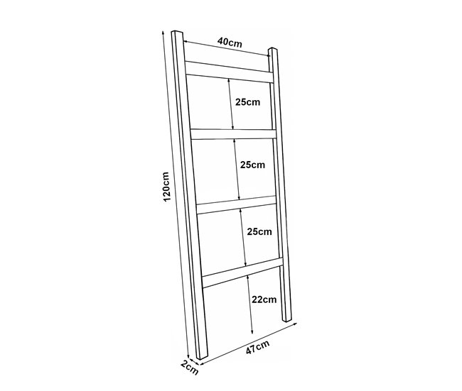 Escalera toallero Luumäki con 4 barras pino Natural