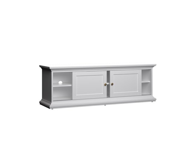 Mueble TV 2 puertas laminado blanco PARIS Blanco