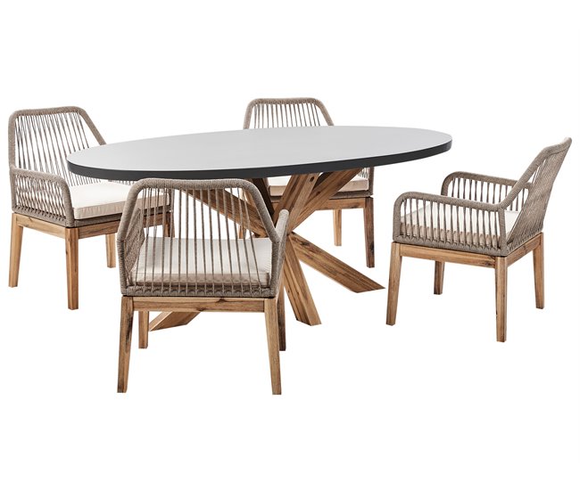 Beliani Conjunto de comedor ORISTANO Beige