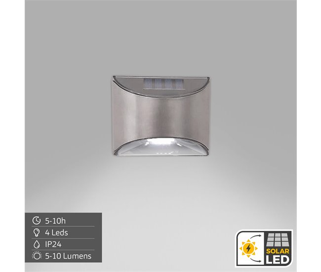 Aktive Set de 4 apliques solares LED 5-10 lúmenes Gris