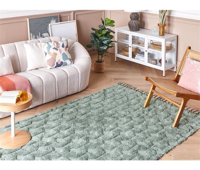 Beliani Alfombra de pelo corto KARS 140x200 Verde