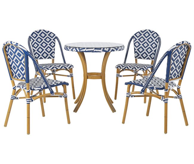 Beliani Conjunto de comedor RIFREDDO Azul Marino