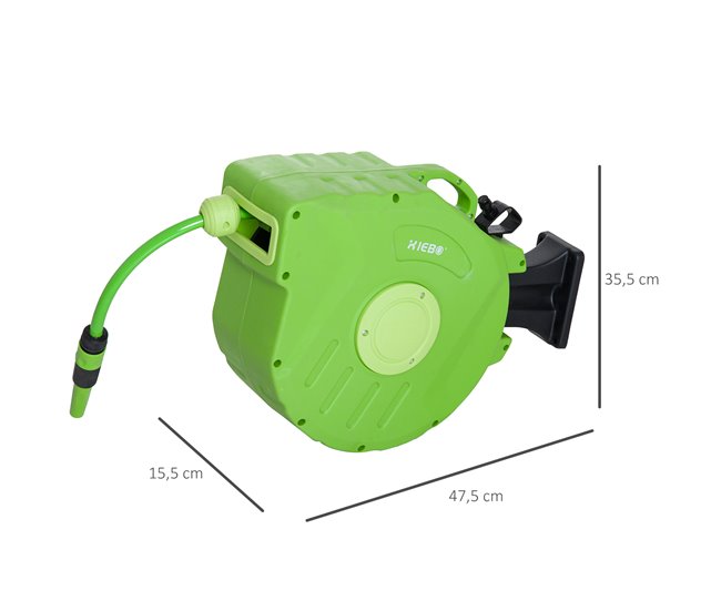 Carrete para Manguera PP, PVC Outsunny Verde