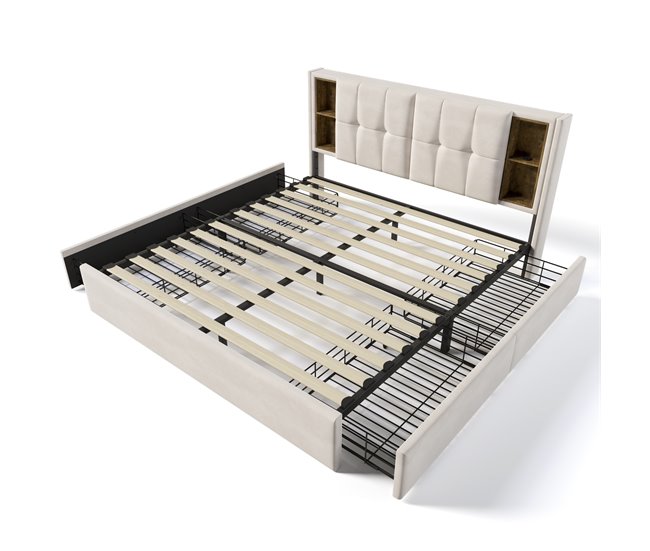 Camas de matrimonio 165x213 Beige