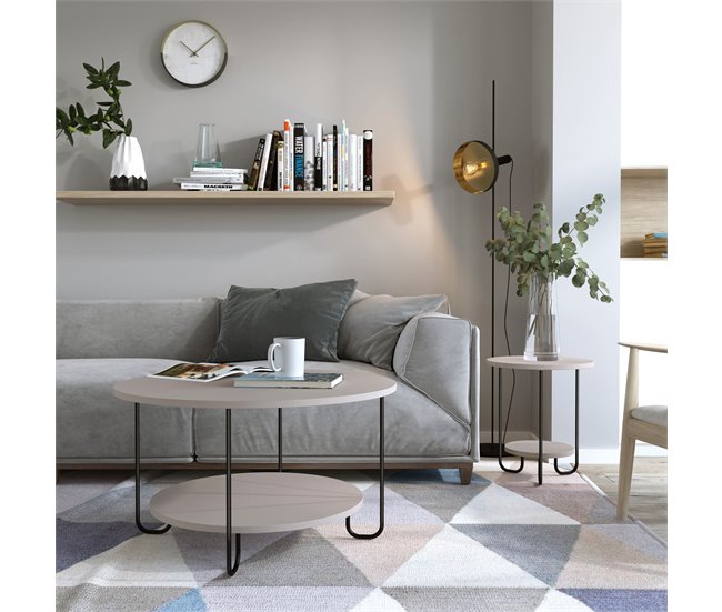 Mesa de centro redonda TONKA beige Beige