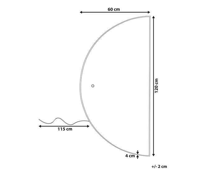 Beliani Espejo de baño LOUE 60x4 Plateado
