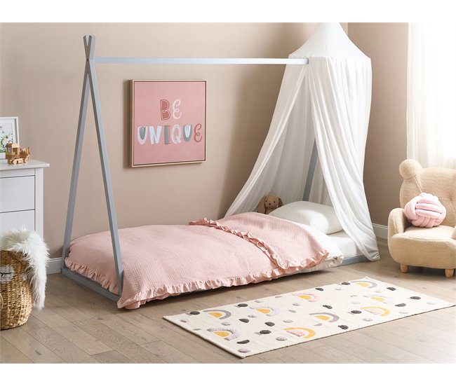 Beliani Cama infantil Madera de pino SAURAT 94x206 Blanco