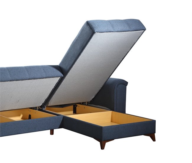 Chaise longue reversible con cama ELZA Azul