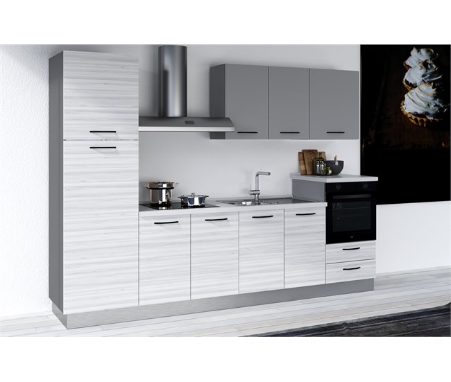 Cocina GILDA 2.0 derecha Gris Claro/ Madera Gris