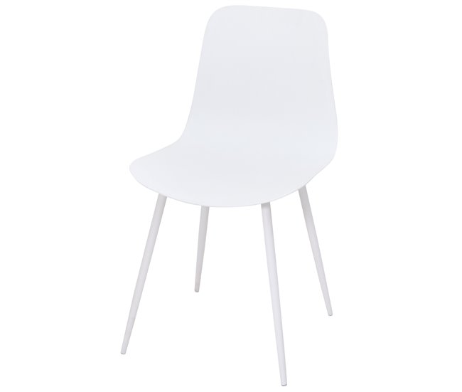 Silla de cocina FLAKE fija PP blanca Blanco