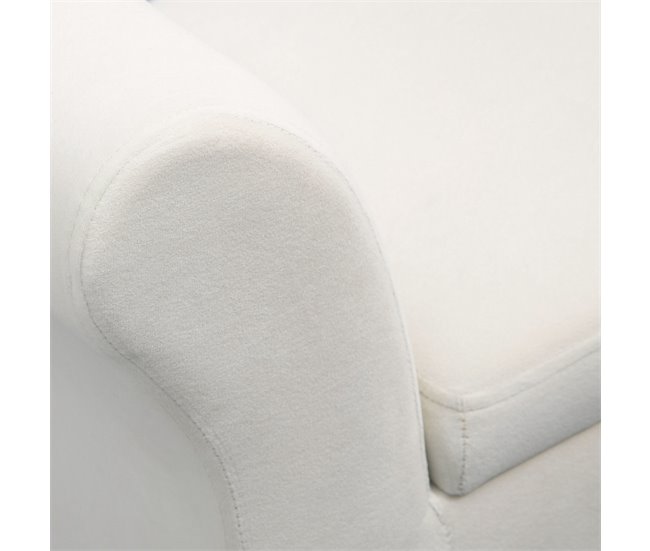 Banco de Cama Poliéster, Espuma, Madera de Caucho HOMCOM Crudo