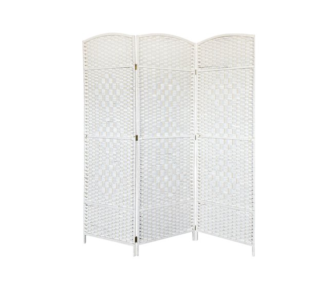 Acomoda Textil – Biombo 3 paneles 180x50 cm Separador de Ambientes Decorativo, Elegante y Funcional para Interior. Panel Blanco de Privacidad Divisor Espacio para Dormitorio, Salón, Oficina y Vestidor Blanco