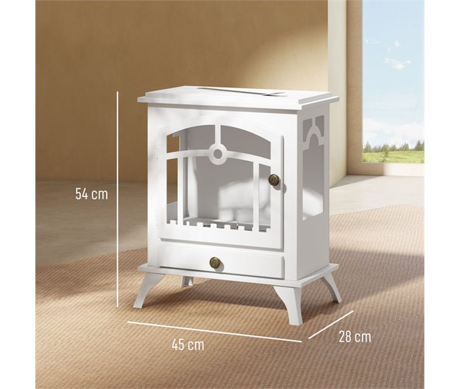 Chimenea de Etanol Acero, Acero Inoxidable HOMCOM Blanco