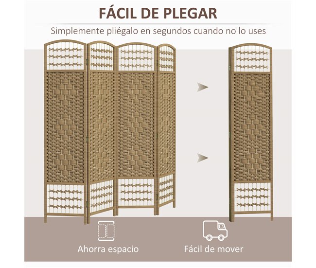 Biombo Bambú, Papel HOMCOM, hogar - decoración Marron