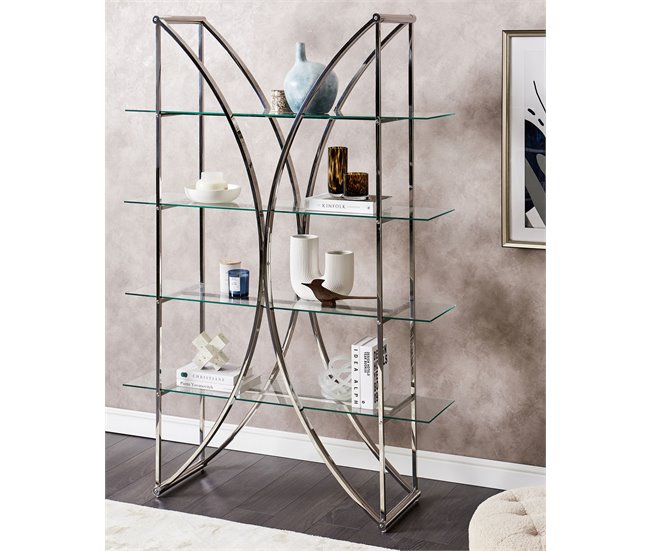 Beliani Librería HOLLOW 120 Dorado