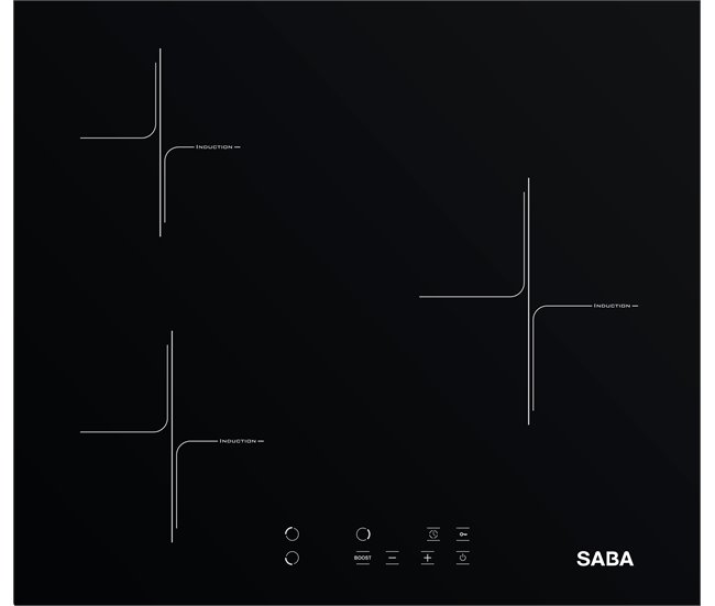 Placa inducción SABA SB-BIIH1-2023 3 zonas 60cm negro Negro