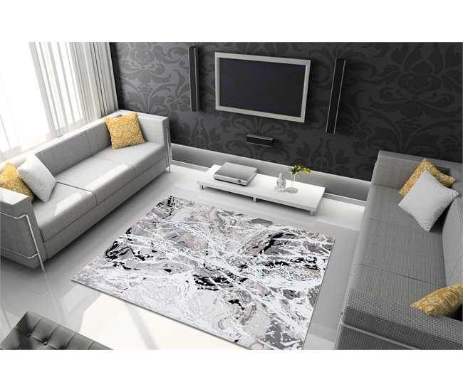 Alfombra GLOSS moderno 8488 37 Abstracción elegante glamour 120x170 Gris