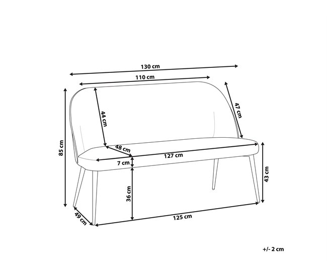 Beliani Sofá de 2 plazas Bouclé OSBY Blanco