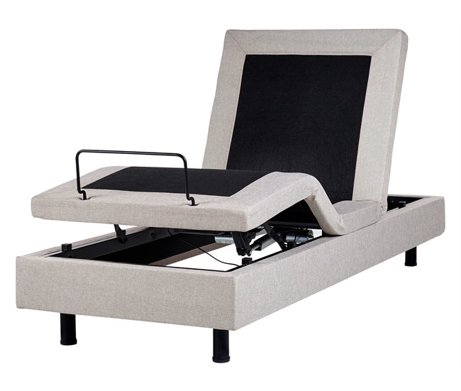Beliani Cama ajustable sin cabecero Poliéster DUKE 90x200 Beige