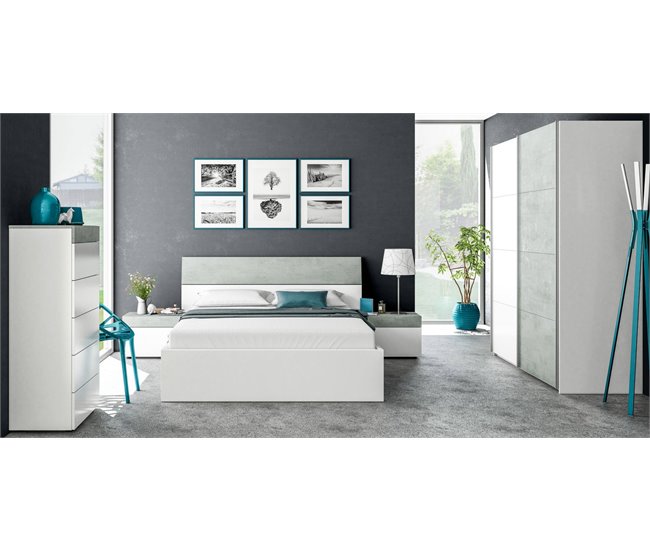 Cômoda com efeito madeira Blanco