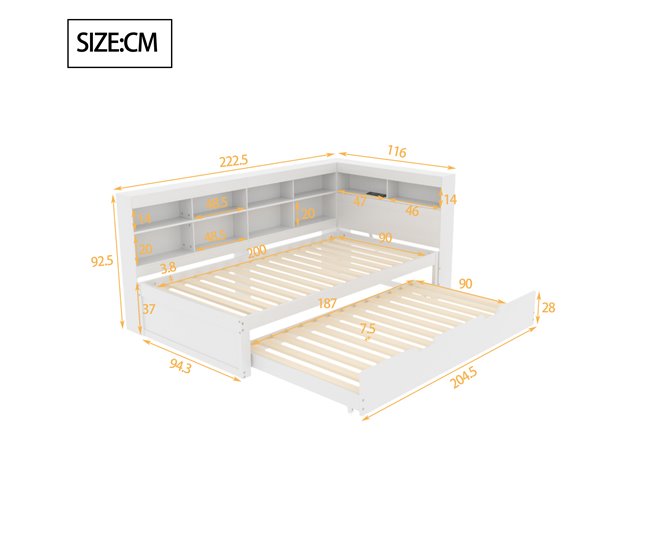 Camas nido 116x222 Blanco