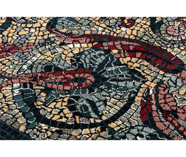 Alfombra de lana POLONIA Mozaika oriental 200x300 Azul/ Negro