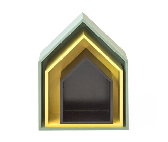 Estantes casita Set 3 Multicolor