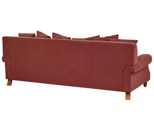 Beliani Sofá de 3 plazas Poliéster EIKE Rojo