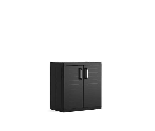 Armario resina DETROIT XL bajo 93x89x54cm negro Negro