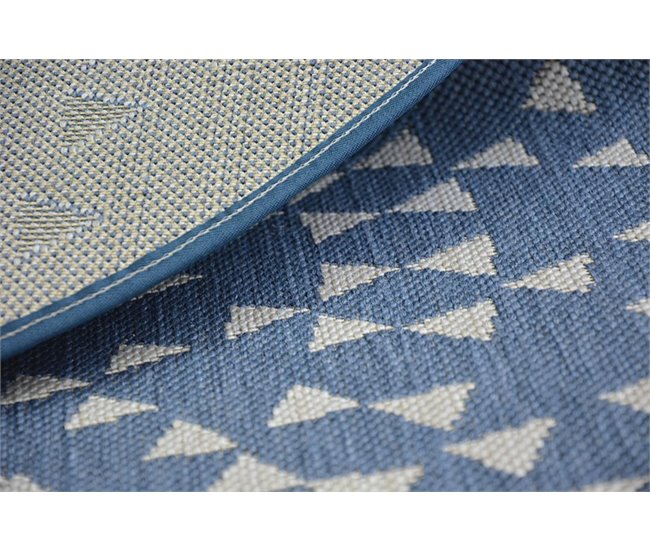 Alfombra de cuerda sisal FLAT círculo Vidriero 120x120 Azul