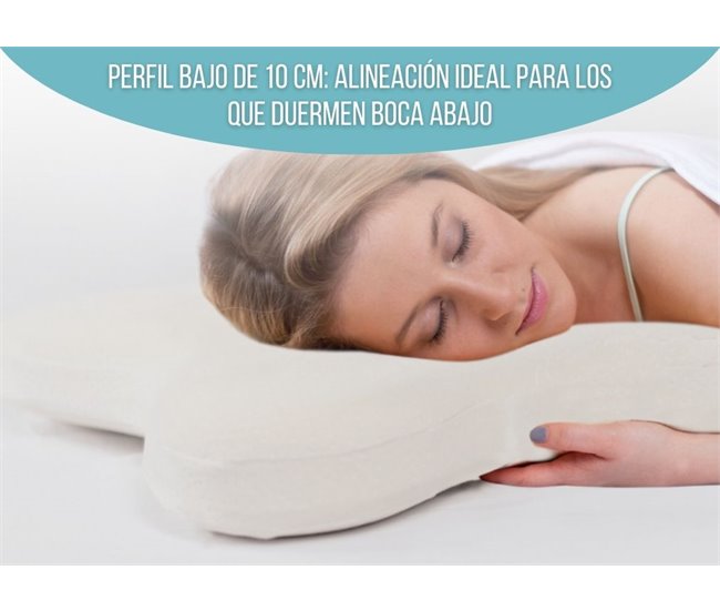 Almohada Mariposa Plana Viscoelástica Funda Algodón Blanco