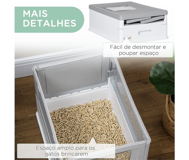 Caja de Arena PP PawHut, mascotas - accesorios para gatos Gris