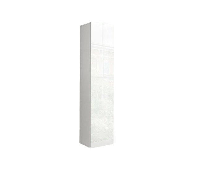 Armario multiusos 1 puerta efecto madera Blanco Brillo
