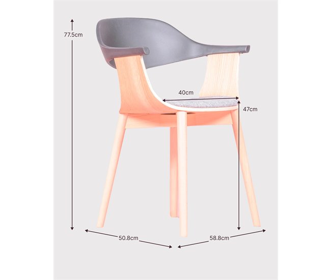 Silla de diseño nórdico en madera de fresno - Hut Madera