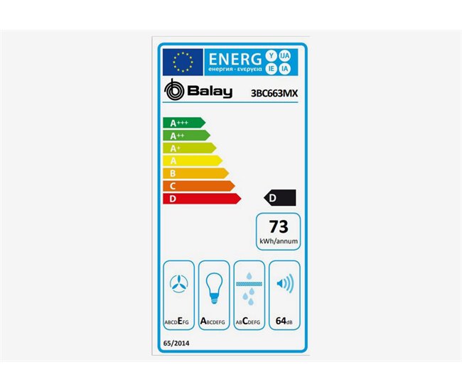 Campana decorativa pared piramidal BALAY 3BC663MX Inox