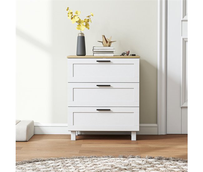 Cómoda Melamina de Madera, MDF HOMCOM Blanco