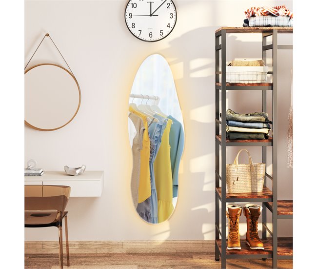 Espejo Cuerpo Entero Vidrio Templado HOMCOM, hogar - decoración Transparente