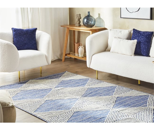 Beliani Alfombra de pelo corto DATCA 200x200 Azul