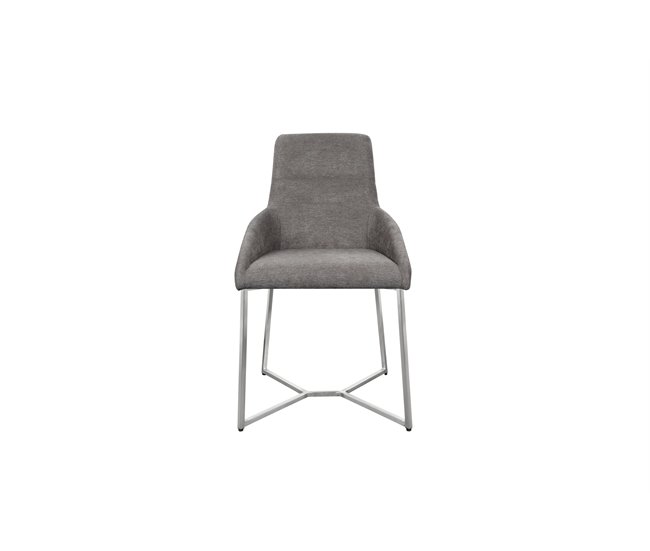 Silla de comedor VIVIAN pack 2 unidades tapizada Gris Oscuro