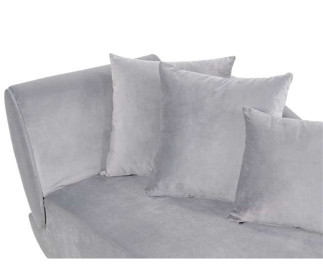 Beliani Chaise longue Terciopelo MERI Gris Claro