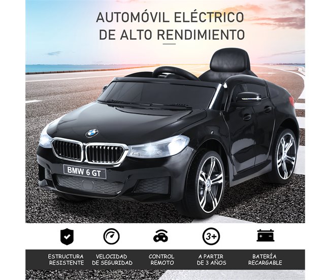 Coche Eléctrico PP, Acero HOMCOM Negro