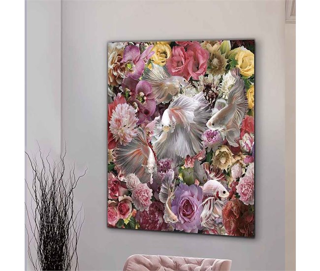 Fotografía Impresa Cristal Serie Peces Luchador Siam Multicolor