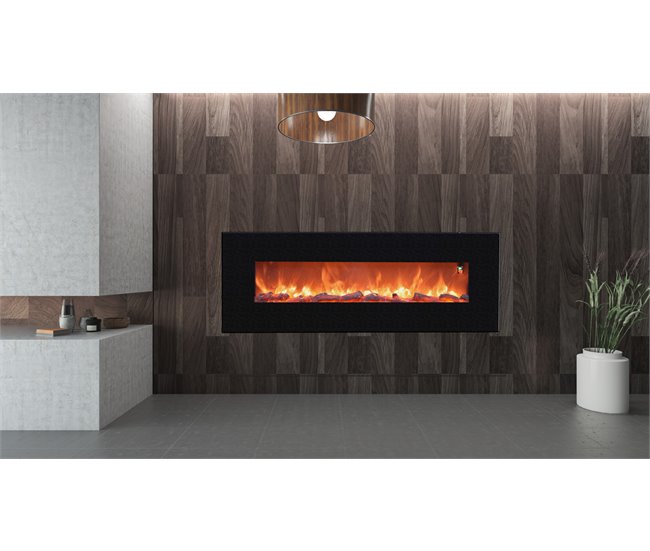 Chimenea eléctrica mural SINED CAMINETTO APRICA negra Negro