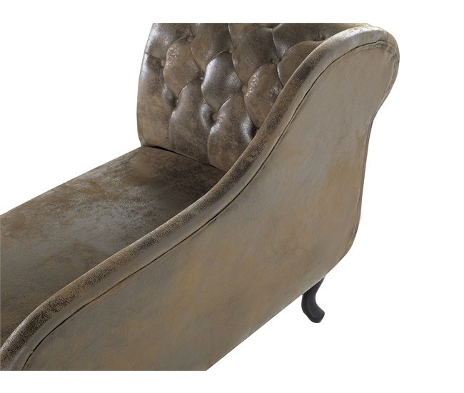 Beliani Chaise longue izquierdo Gamuza sintética NIMES Gris Oscuro