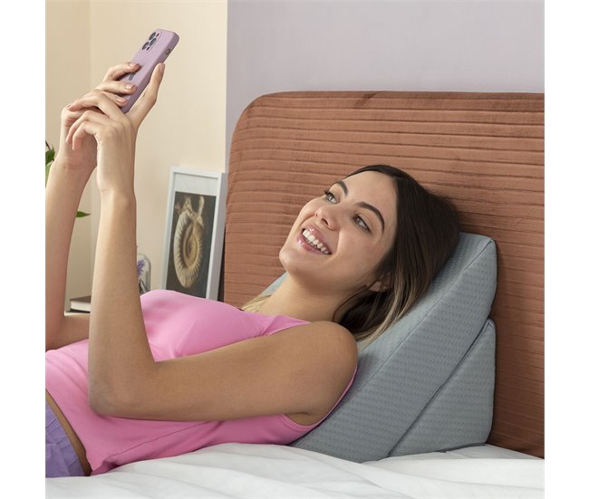 Almohada Triangular Multiposición de Doble de Cuña Gris