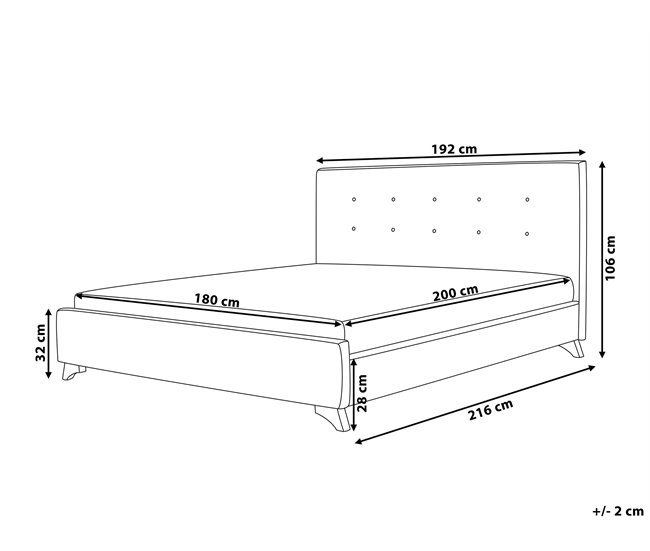 Beliani Cama con somier Poliéster AMBASSADOR 192x216 Beige