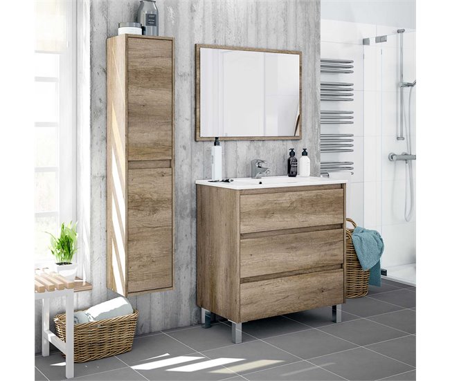 Armario baño Devin 2 puertas, Nordik, 140 cm Madera