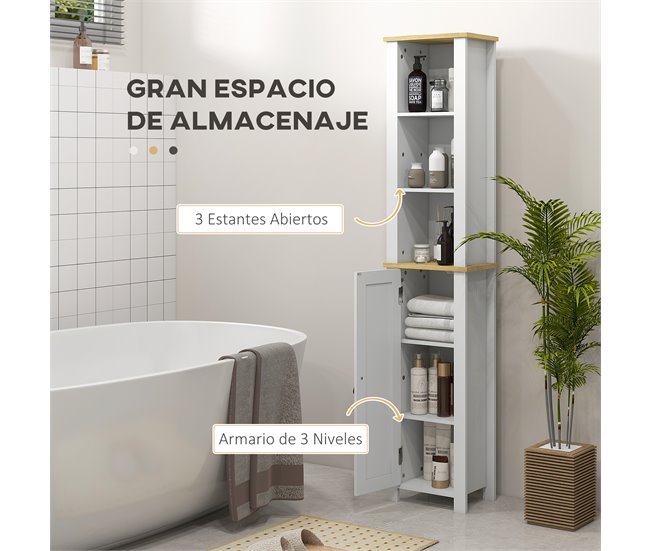 Armario de Baño MDF, Melamina de Madera kleankin, hogar - baño Blanco