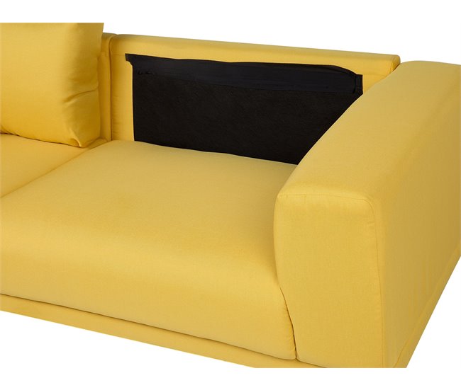 Beliani Sofá de 3 plazas Poliéster NIVALA Amarillo